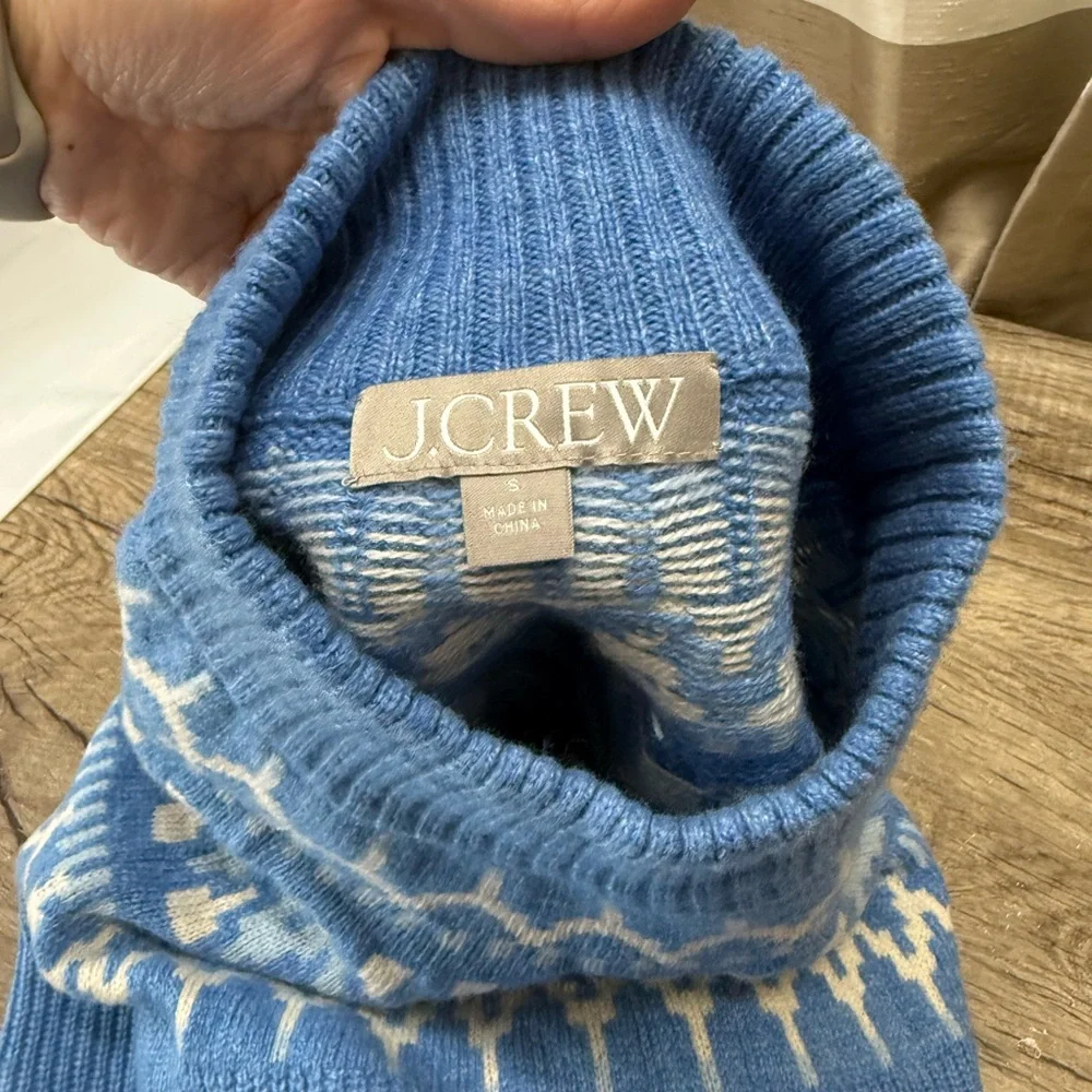 J.‎ Crew | Women's Lambs Wool Academia Fair Isle Mockneck Pullover Sweater small